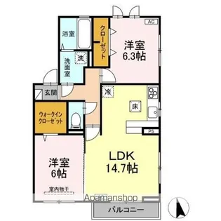 フランメゾン【1階】の間取り