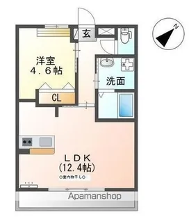 リバレイン今里【1階】の間取り