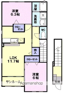 グラース アンジュ【2階】の間取り