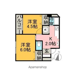 ネオキャッスルO’S【2階】の間取り