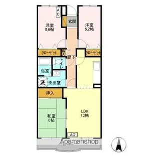 ラフィネ小倉【4階】の間取り