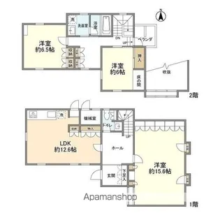 東京都練馬区富士見台2丁目【一戸建】の間取り