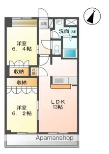 GRAND FIELD 参番館【102号室】の間取り