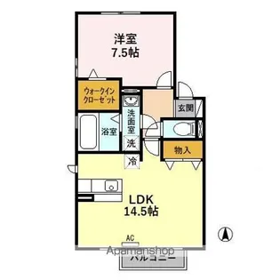 THREE WOODS Y&F B【2階】の間取り