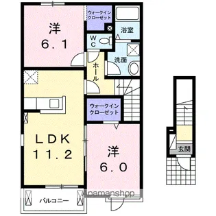 メロウ・リーフB【2階】の間取り