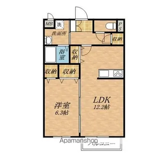 長野県飯田市北方【アパート】の間取り