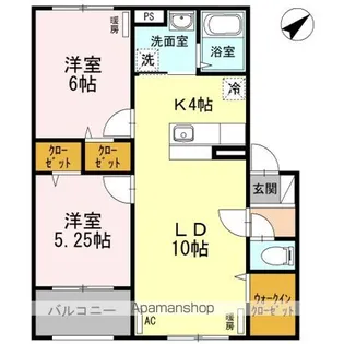 ハピネス本通【1階】の間取り