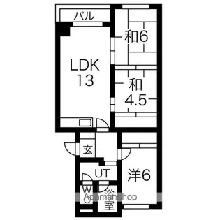 ドミ西野【4階】の間取り