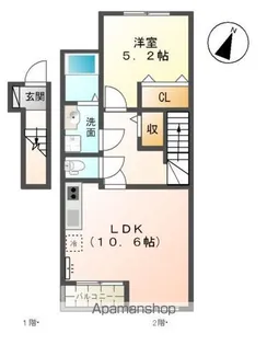 プランドール錦町【2階】の間取り