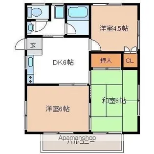 エアロビレッジ松ヶ丘 A棟【101号室】の間取り