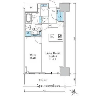 ロイヤルパークスER万代【7階】の間取り