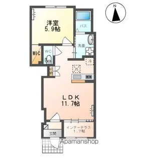 ボヌール【107号室】の間取り