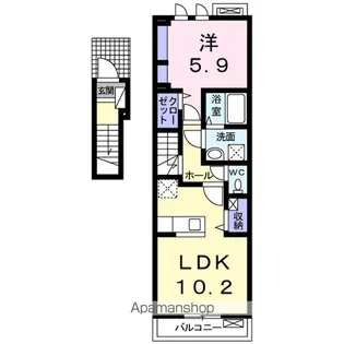 栃木県佐野市高萩町【アパート】の間取り