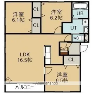 パティオ美原A【3階】の間取り