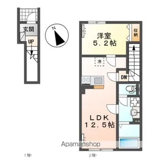 仮)土浦市下高津アパート【2階】の間取り
