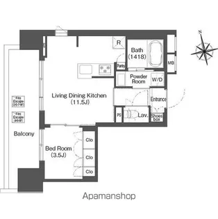 バウスステージ中野【3階】の間取り