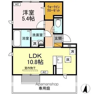 PARK HILLS MIYAKO A【1階】の間取り