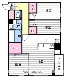 CARRERA平岸2ND【201号室】の間取り