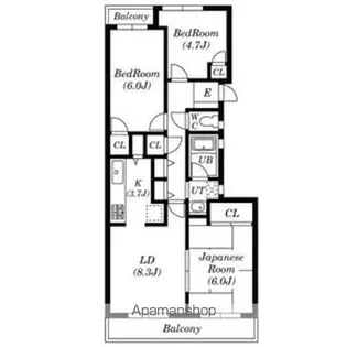 サンヒルズ上大岡【B106号室】の間取り