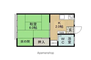 グリーントップ【202号室】の間取り