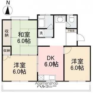 伏石第1ハイツ【405号室】の間取り