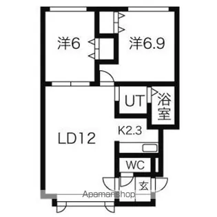アファームド南平岸【203号室】の間取り