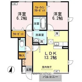 クローバーハウス C【1階】の間取り