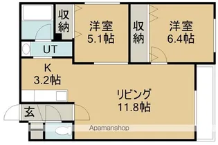 センチュリー北斗【4階】の間取り
