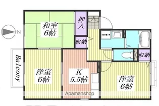 カルム・ロジュマンB棟【2階】の間取り