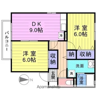 クレセントガーデンⅠ【1階】の間取り