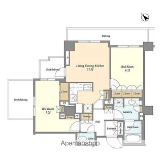 ウィルテラス滝野川【4階】の間取り
