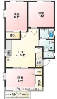 コートハウス富士【101号室号室】の間取り
