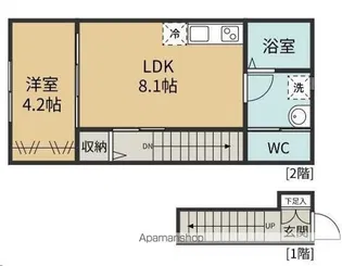 シャンテ大町西公園【203号室】の間取り