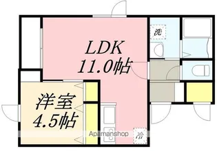 AERA−AK【202号室】の間取り