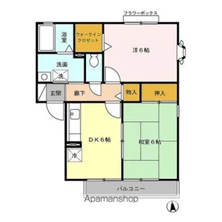 ハビーハイツ B【2階】の間取り