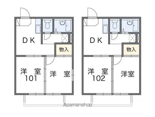 レオパレス大巻A【1階】の間取り
