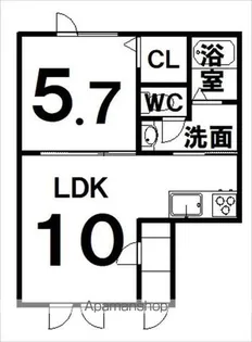 ブリーゼⅢ【1-A号室】の間取り