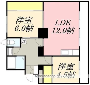 フローラ弐番館【404号室】の間取り