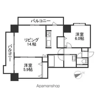 第10旭レジデンス【5階】の間取り