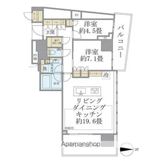 BRILLIATOWER池袋【22階】の間取り
