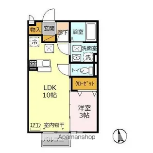 アヴェニュー・ワン【1階】の間取り