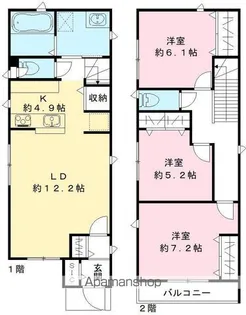 東京都新宿区北新宿4丁目【一戸建】の間取り