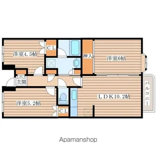 グランドール泉中央Ⅱ【1階】の間取り