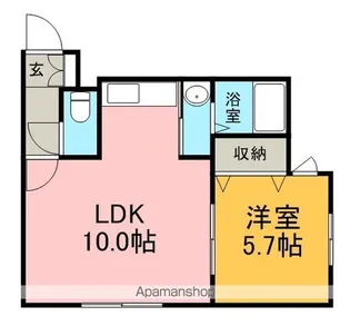 プリモ麻生【203号室】の間取り