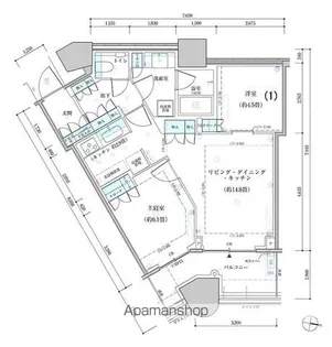 パークタワー勝どき サウス棟【14階】の間取り