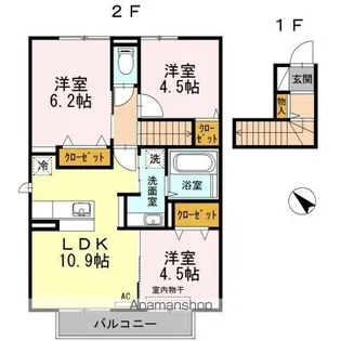 アーバンスクエア【2階】の間取り