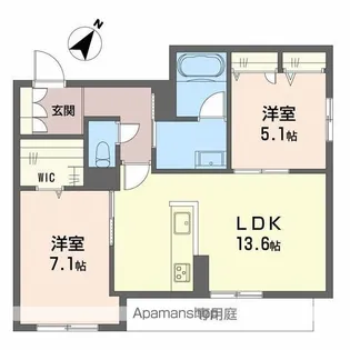 SHAMAISON AMBER026【104号室】の間取り