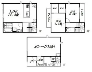 静岡県浜松市中央区富塚町【テラスハウス】の間取り