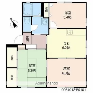 ハイマート曽根崎 B棟【1階】の間取り