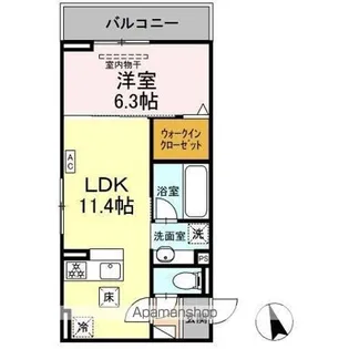 DーCHAMBRE矢田磧【1階】の間取り